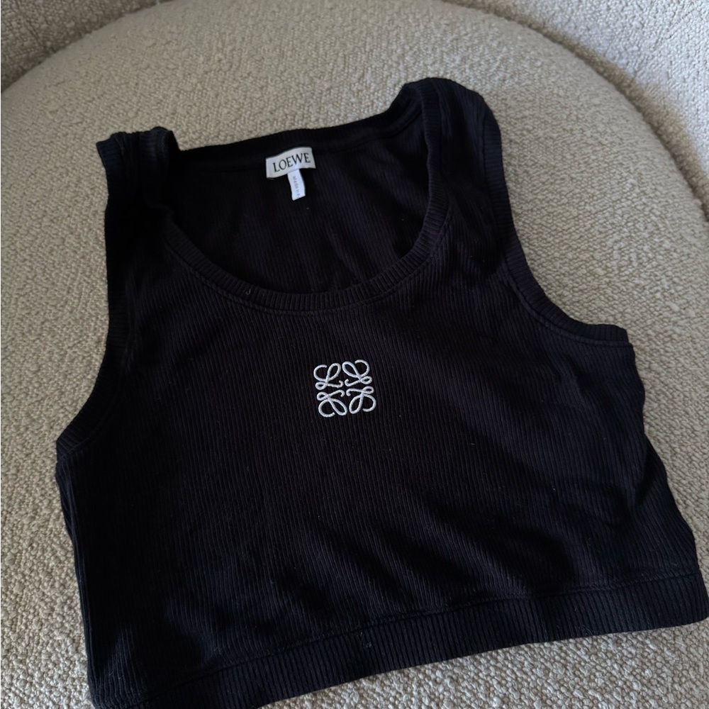 Loewe Black Crop Top with Logo